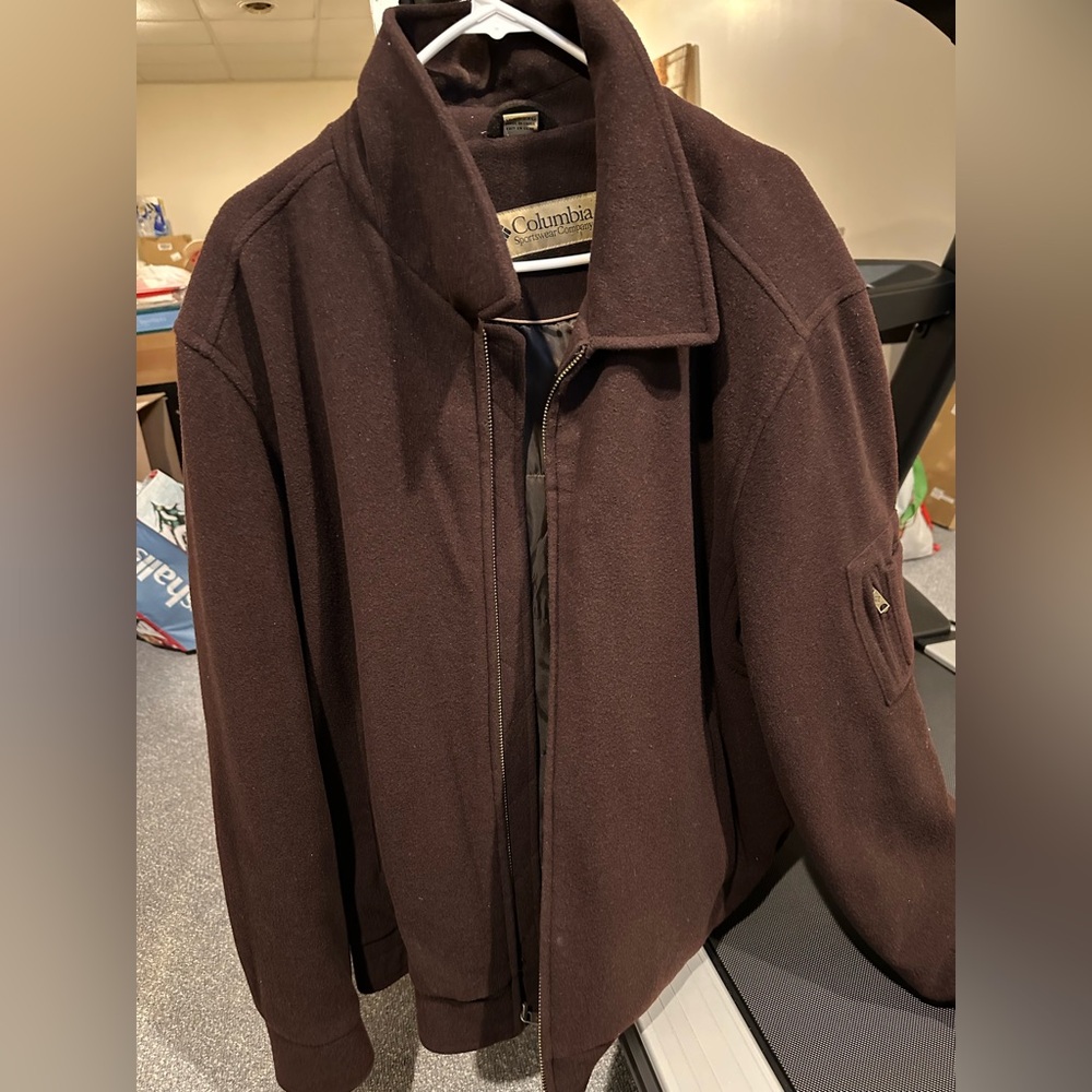 Men's Columbia Brown wool blend Jacket - Picture 8 of 8